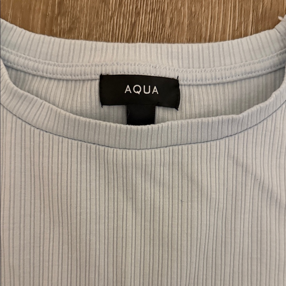 Aqua Women's Cream Knotted Crop Top - Picture 6 of 7